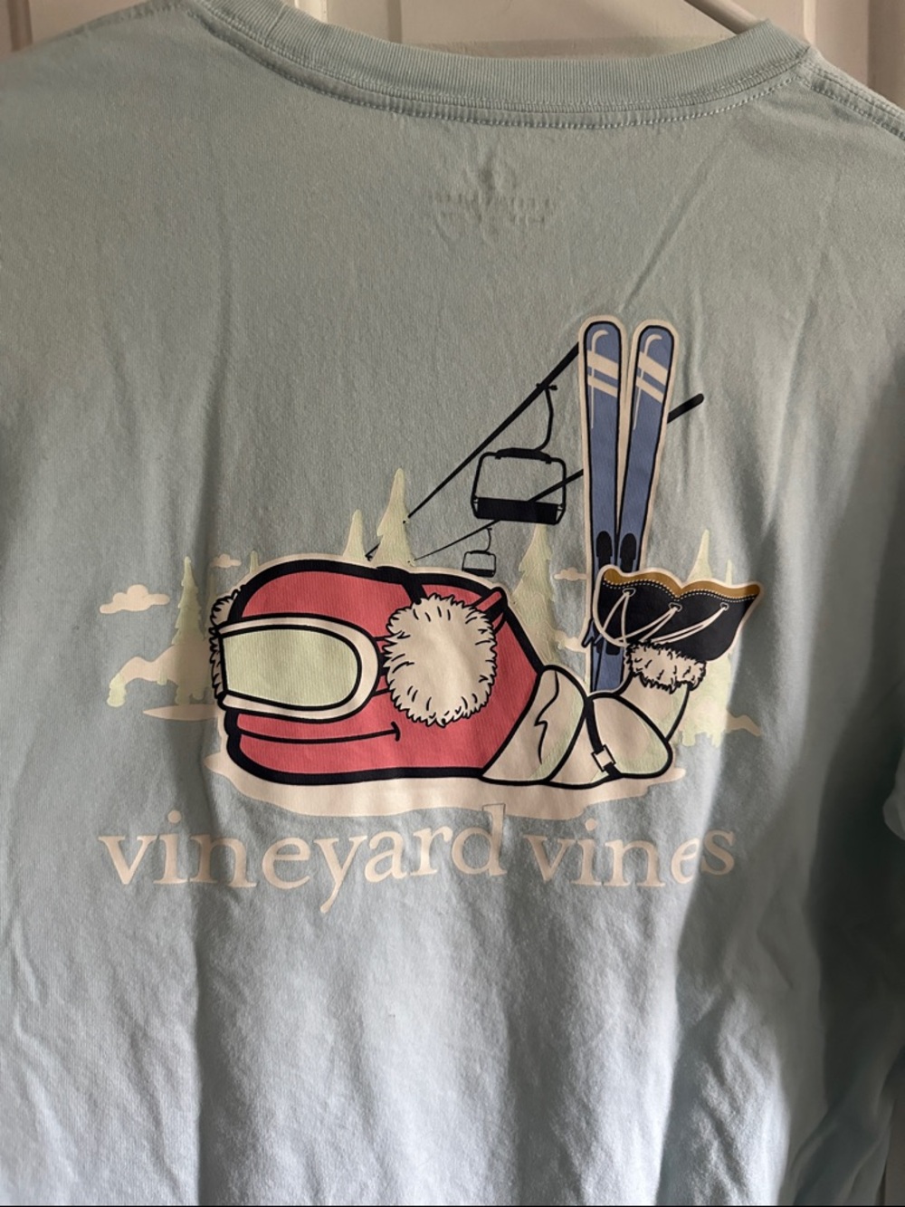 Vineyard Vines Light Blue Ski Gear Graphic Tee